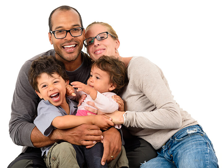 Smiling happy family